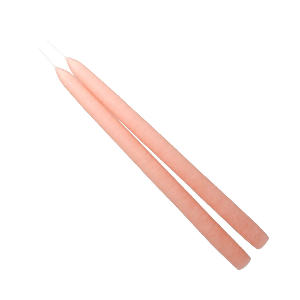 Creamy Peach Taper Candles- Set of Two