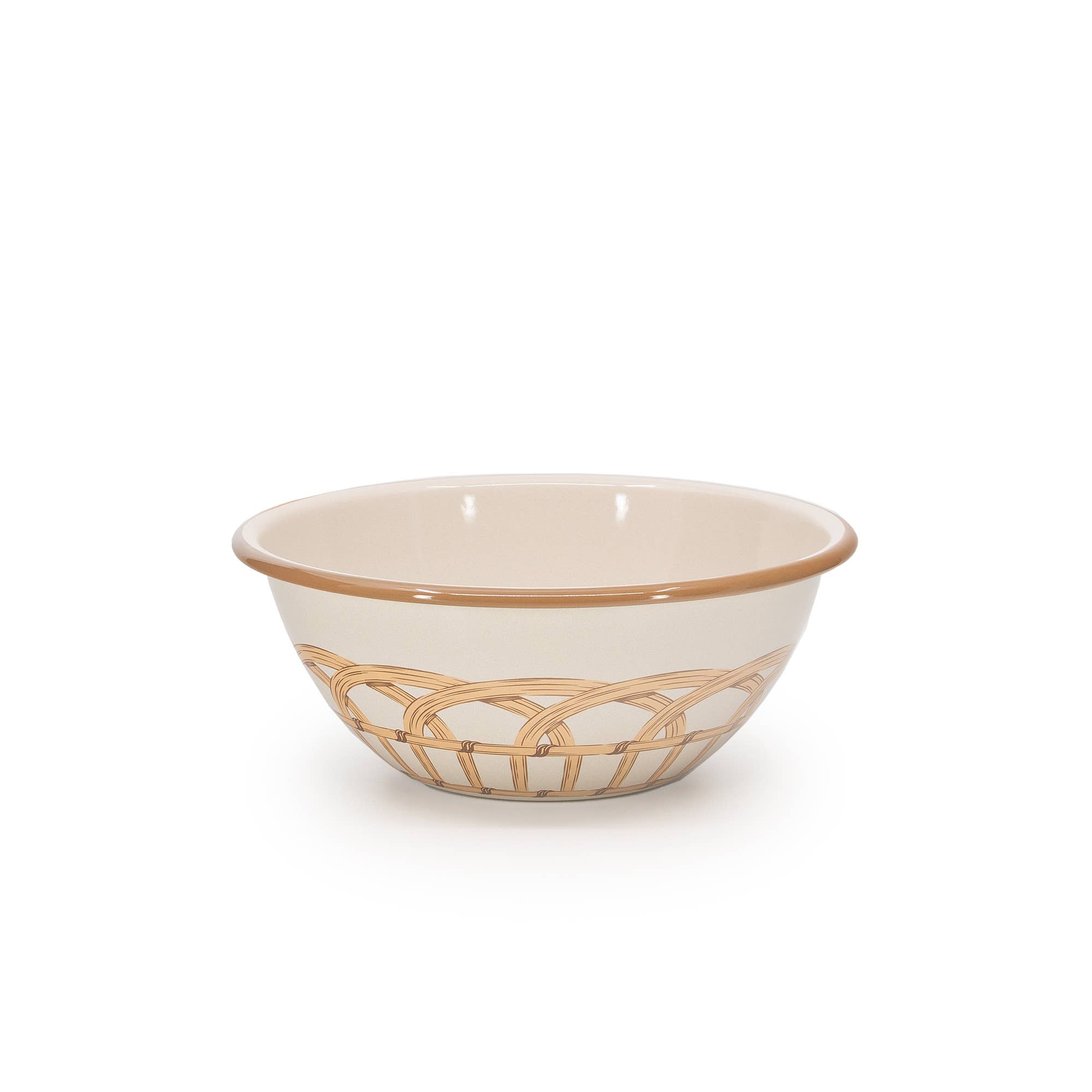 Domino x CCH Wicker Enamelware Small Serving Bowl: Almond