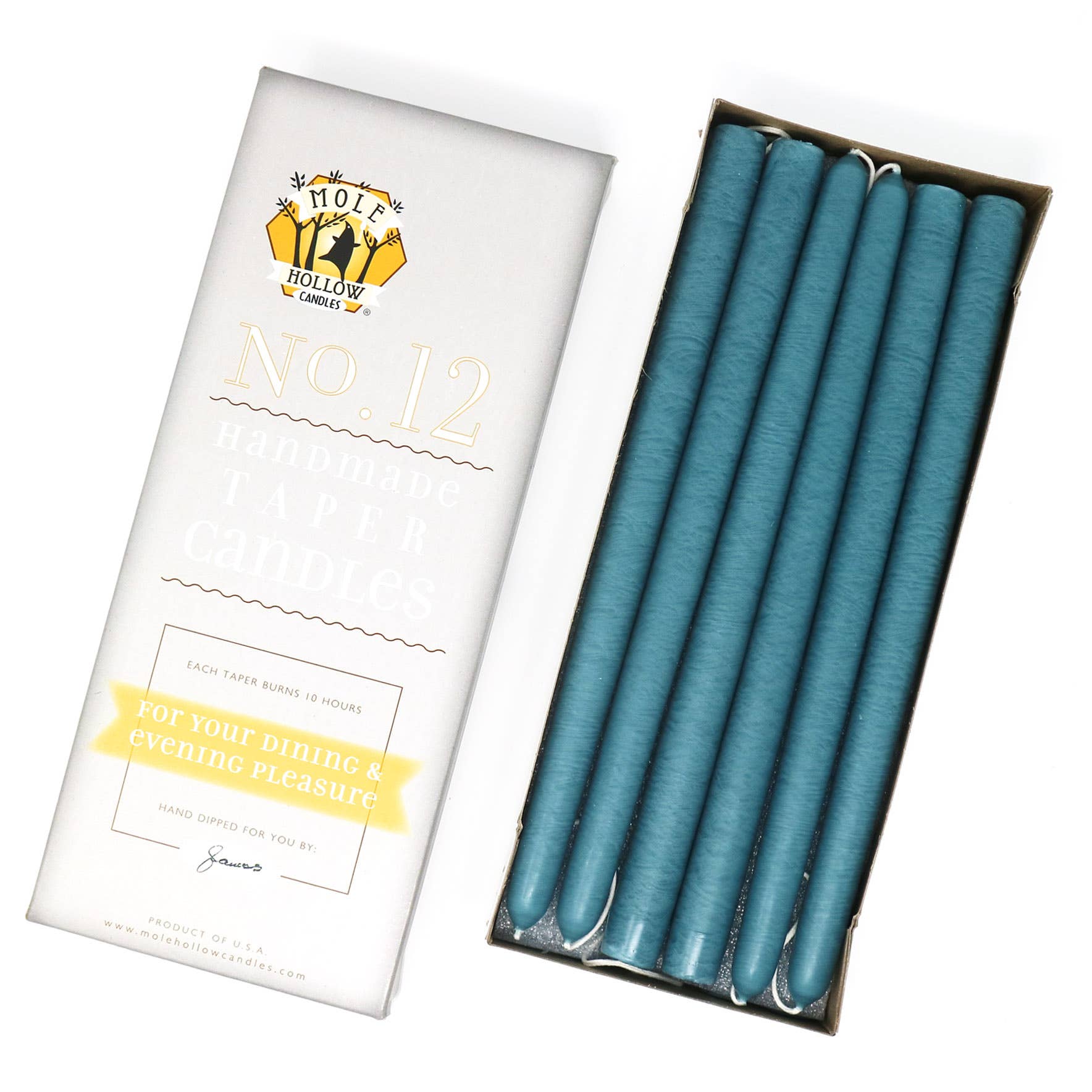 Pair of 12" Taper Candles - Colonial Blue