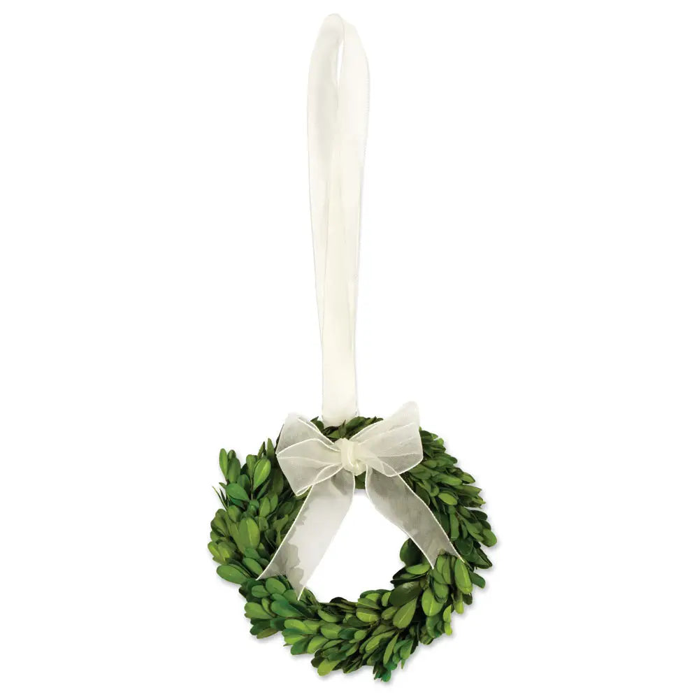 Boxwood Wreath With Yellow Ribbon