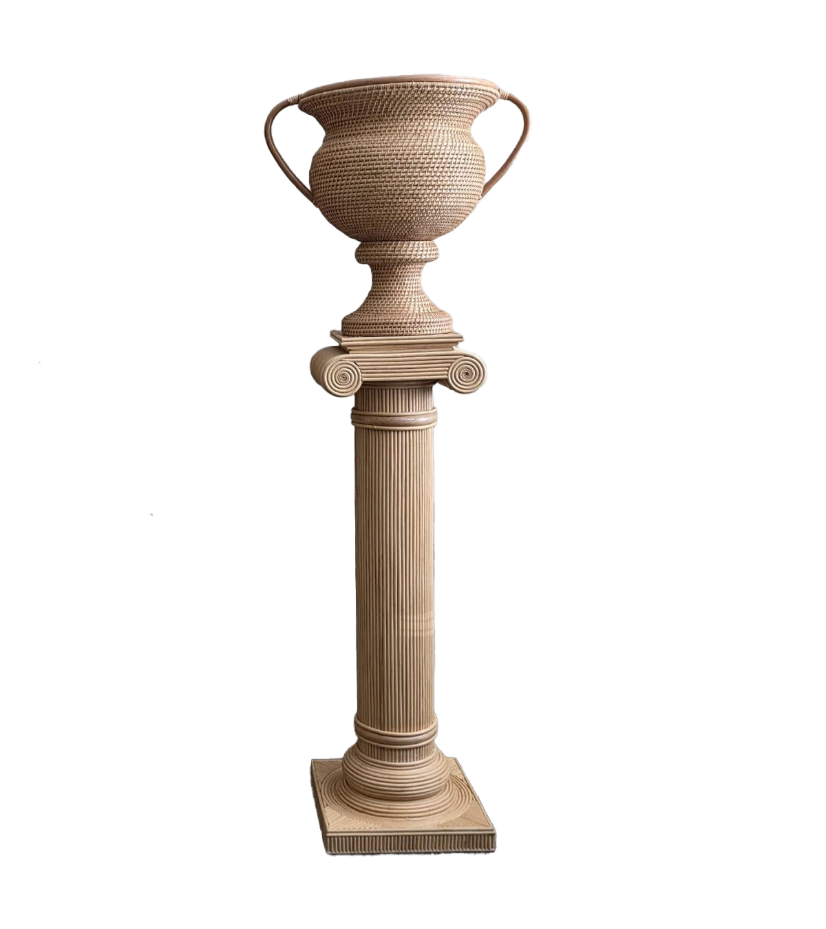 Aurelia Rattan Urn Pedestal