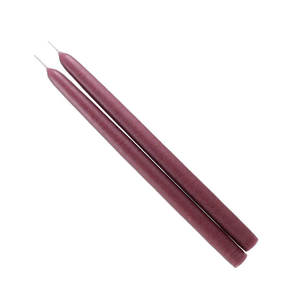 Mauve Taper Candles — Set of Two