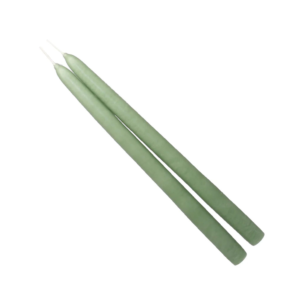 Misty Green Taper Candles — Set of Two