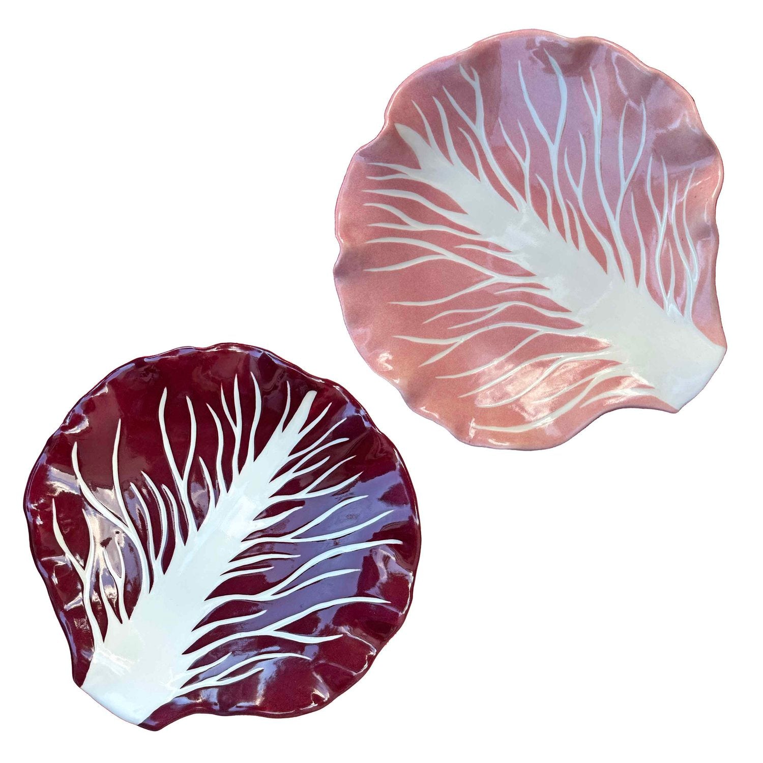 Minnie Mae Radicchio Leaf Serving Plate