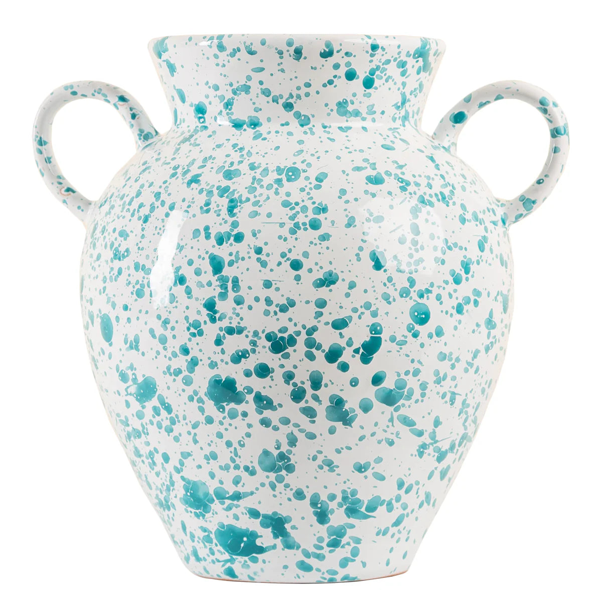 Taverna Speckled Two Handled Jug - Turquoise and White